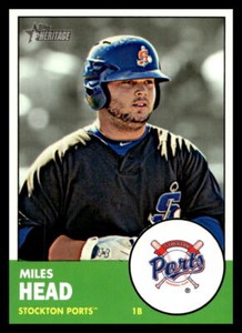 2012 Topps Heritage Minor League Miles Head   70 Stockton Ports