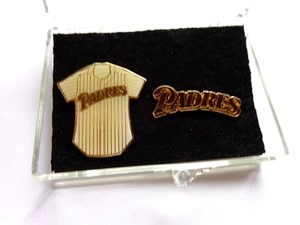 Vintage MLB San Diego Padres Cooperstown Pins 2 pc. Lot With Free Case - Picture 1 of 4