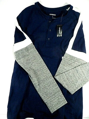 Express Clothing Long Sleeve Tee Crew Neck T-Shirt Men's Size Small NWT - Imagem 1 de 4