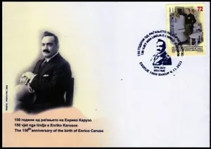 NORTH MACEDONIA 2023 - THE 150th ANNIVERSARY OF THE BIRTH OF ENRICO CARUSO FDC.j - Picture 1 of 1