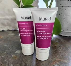 Lot Of 2 Murad AHA/BHA Exfoliating Cleanser 2 fl oz / 60mL ea. travel size NEW! - Picture 1 of 4