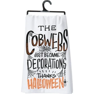 Halloween Baumwolle Geschirrtuch Spinnweben wurden gerade Deko Danke Schild - Bild 1 von 2