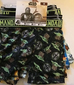 Paquete de 4 calzoncillos boxer mandalorian de 6 Star Wars para niños pequeños ropa interior elástica absorbente - Imagen 1 de 11