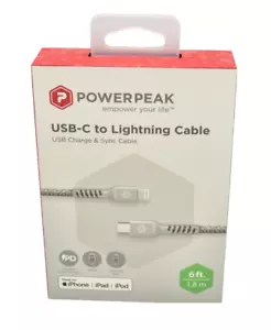 Cable de carga y sincronización Power Peak USB-C a iluminación de 6 pies. 1,8 m - Imagen 1 de 4