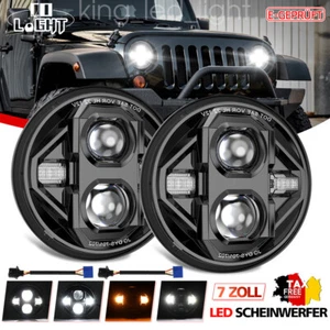 E-Geprüft 2X 7 Zoll LED Scheinwerfer Für Jeep Wrangler Ⅲ JK 2008-2017 Land Rover - Bild 1 von 8