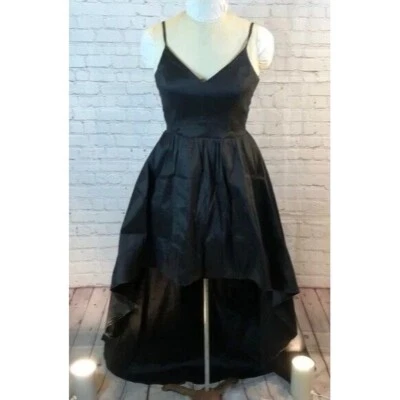 B Smart Formal Black Dress Spaghetti Straps Hi-Lo V-Neck Size 15/16 - Image 1 of 4
