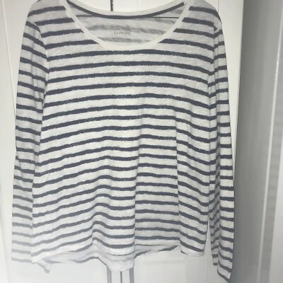 Le Tigre Womens Size Large Navy / White Stripe Shirt Long Sleeve - Image 1 of 4