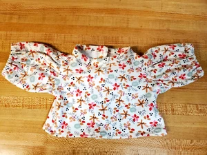 MAGLIETTA ROSA ORO FIORI SU BIANCO MANICA A SBUFFO per 16" CPK Cavolo Patch Bambini - Foto 1 di 2