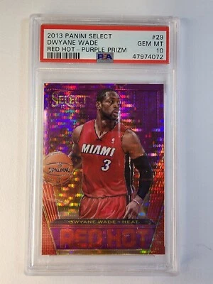 PSA 10 2013-14 Panini Select Dwyane Wade Red Hot Purple Prizm 88/99 #29 - image 1 of 2