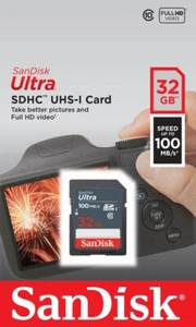619659185275 SanDisk Ultra 32GB SDHC Mem Card 100MB/s Karta pamięci Klasa UHS-I - Zdjęcie 1 z 3