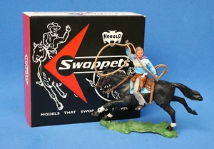 Herald 'Swoppet' #H632 Cowboy with Lasso Mounted (1st Series) + REPRO Box - Picture 1 of 4