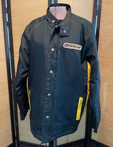Vintage 1970s Race Fan Dunlop Jacket Swingster Mens Large Yellow/Black w/Red - Picture 1 of 10