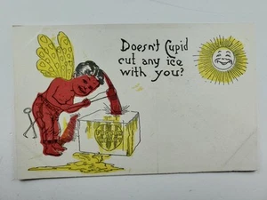 Creepy Weird Valentine Doesnt Cupid Cut Any Ice With You McLoughlin Postcard - Picture 1 of 2
