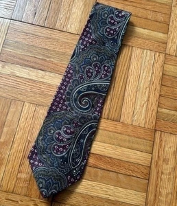 Cravatta collo uomo halston marrone/blu disegno Paisley - Foto 1 di 4