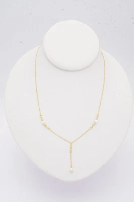 Collar de perlas de oro amarillo de 14k 16,75" Italia Foto 1 de 4