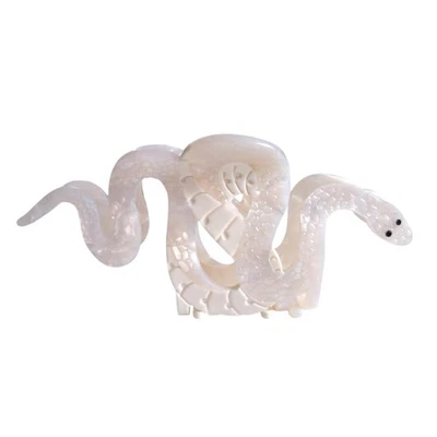 White Mysterious Snake Acetate Hair Clip Funny Big Claw Clips for Women - Image 1 of 4