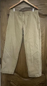 Eddie Bauer Flanell gefütterte khaki Hose 36x30 Relaxed Fit Outdoor Wandern Cargos - Bild 1 von 14