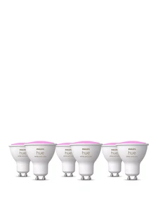 Bombillas LED inteligentes Philips Hue blanco y color ambiente GU10 (paquete de 6) - Imagen 1 de 6