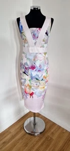 TED BAKER floral dress size 2 UK 10 pencil wedding Arienne hanging gardens   - Picture 1 of 9