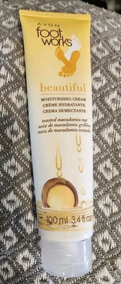 Avon Foot Works Beautiful Moisturizing Cream Toasted Macadamia Nut 3.4 oz - Image 1 of 2