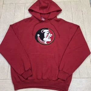 Florida State Seminoles Sweatshirt Hoodie Mens Large Red Distressed VTG Pullover - Picture 1 of 9