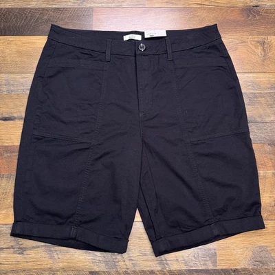 Pantalones cortos Croft & Barrow tiro medio para mujer 16 negros minerales elásticos nuevos  Foto 1 de 4