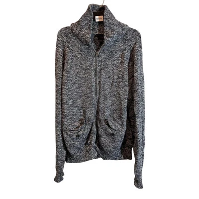 J. Crew Knit Cardigan Sweater Shawl Full Zip Houndstooth Pockets Men's Size XL  - Image 1 of 4