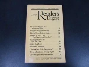Reader's Digest Large-Type Print Edition October 1984 Vol 17 No 100 Articles USA - Picture 1 of 4