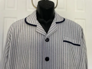 NEW Irish Cotton Flannel Pajama Set- Men's XL- Magee of Donegal- Blue Red Stripe - Picture 1 of 13