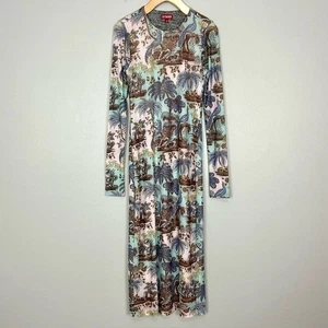 Vestido Vaina Columna Superpuesta Malla Staud Para Mujer Talla XS Gráfico Estampado de Pájaros Diseñador - Imagen 1 de 8