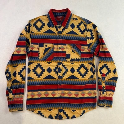 Western Aztec Flannel Arizona Jeans Shirt Colorful Tribal Ranch Rodeo Mens Small - Image 1 of 4