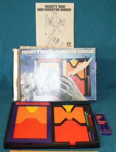 TOMY Mighty Men & Monster Maker Drawing Play Set - 1979 box instuctions plates - Picture 1 of 18