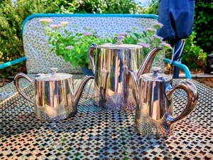 3 Carafes Christofle Model Cluny Or Fidelio - Style Art Deco Metal Silver - Bild 1 von 4