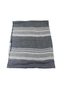 Armani Collezioni Mujer Texturizado Fray Parte Inferior Rayas Bufanda Gris OS - Imagen 1 de 4