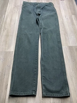 Vintage Wrangler Mens Green Denim Pants Sz 31x34 Jeans Straight Leg Made in USA - Image 1 of 4
