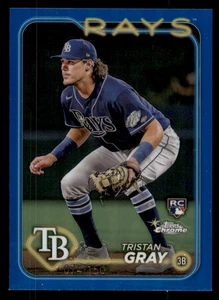 Tristan Gray 2024 Topps Chrome #8 Blu Rifrattori Rookie /150 Tampa Bay Rays - Foto 1 di 2