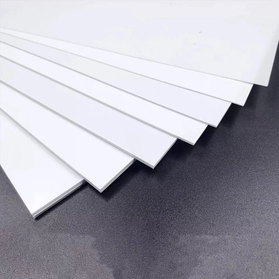 4Pcs 8"x8"x0.04" White ABS Styrene Plastic Flat Sheet Plate DIY Model Building - Image 1 of 4