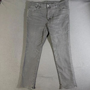 American Eagle Herren 36x30 grau Waschung Slim Straight Jeans Freizeit Denim Hose - Bild 1 von 7