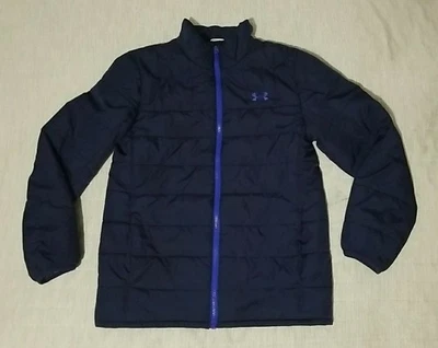 Under Armour Coldgear Puffer Coat Jacket Blue Boys Size YLG Youth Large - Image 1 of 4