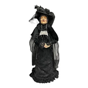 Large Freestanding Ceramic & Cloth Witch Wayne Kleski Type Halloween - 24" - Picture 1 of 8