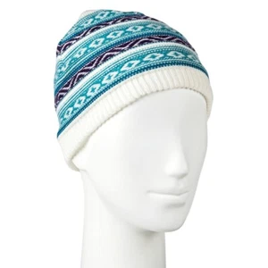 Women's Loop Knit Beanie - Turquoise, Light Blue - Picture 1 of 1