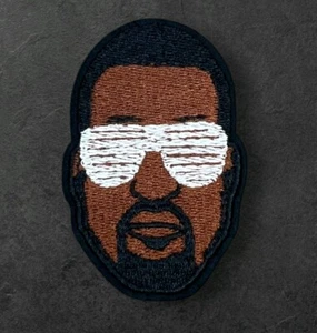 KANYE WEST SHUTTERS HIP-HOP RAP CULTURE ART IRON ON PATCH 2" X 3" - Picture 1 of 2