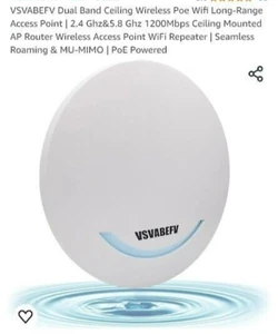 Punto de acceso inalámbrico de techo de doble banda Poe Wifi de largo alcance alimentado por PoE - Imagen 1 de 1