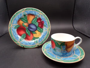 Vintage "Forbidden Fruit" Victoria Beale Porcelain Lunch Plate & Cup Saucer A25 - Picture 1 of 10