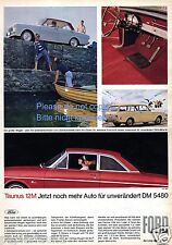Ford Taunus 12 M Reklame von 1964 Werbung Coupé Kombi Limousine ad (D)