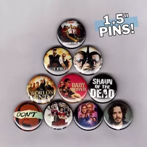 PINES/BOTONES EDGAR WRIGHT 1,5" con SHAUN OF THE DEAD BABY DRIVER HOT FUZZ etc. - Imagen 1 de 2