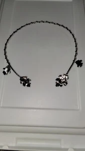 Sterling Silver 925 Twisted Neckwire with Silver leaves Elven Design - Picture 1 of 6