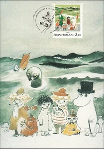 Moomin Characters Dangerous Journey Tove Jansson Finland Mint Maxi Card FDC 1992 - Picture 1 of 1
