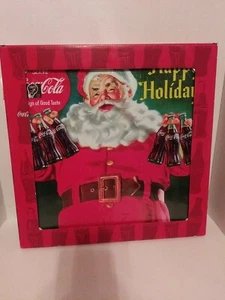 Westland Lighted Coca Cola Happy Holidays Santa Claus Canvas Wall Hanging/ Art - Picture 1 of 6