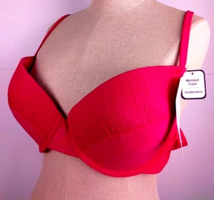 Time & Tru Summer Fuchsia Underwired Bikini Swim Top Size XL (16-18) - New (56) - Picture 1 of 17